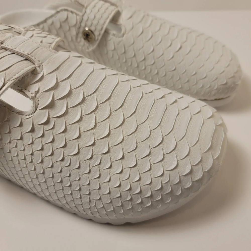 The Shoe Surgeon White Python Luxe Mule Men's 10 / Women's 11.5 - Picture 8 of 14